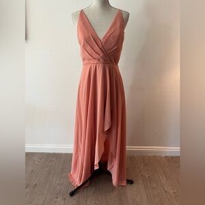 Jenny Yoo Amara Blush Rose High Low Dress
